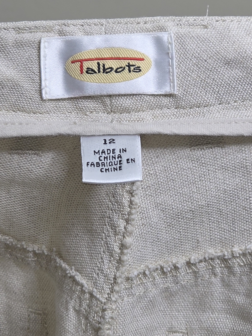 Talbots Cream Straight-Leg Pants - Picture 3 of 3